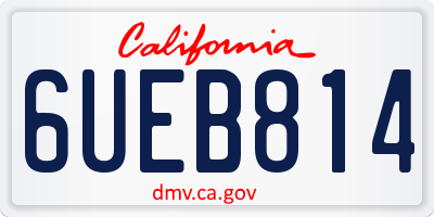 CA license plate 6UEB814
