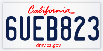 CA license plate 6UEB823