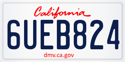 CA license plate 6UEB824