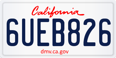 CA license plate 6UEB826