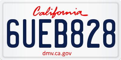 CA license plate 6UEB828