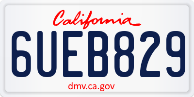 CA license plate 6UEB829
