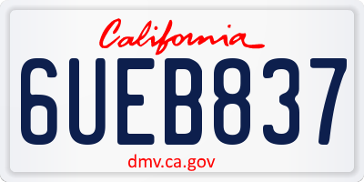 CA license plate 6UEB837