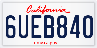 CA license plate 6UEB840