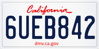 CA license plate 6UEB842