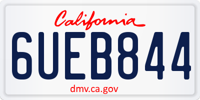 CA license plate 6UEB844