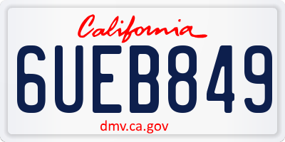 CA license plate 6UEB849