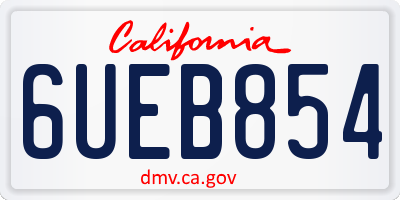 CA license plate 6UEB854