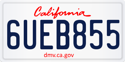 CA license plate 6UEB855