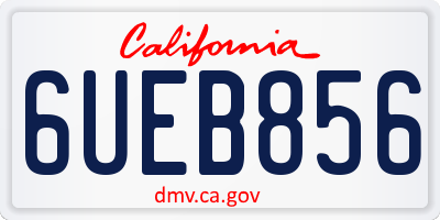 CA license plate 6UEB856