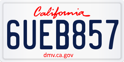 CA license plate 6UEB857