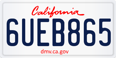 CA license plate 6UEB865