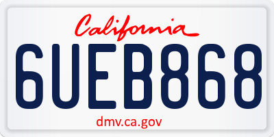 CA license plate 6UEB868