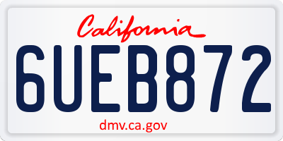 CA license plate 6UEB872