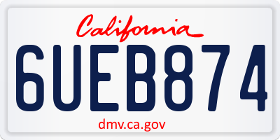 CA license plate 6UEB874