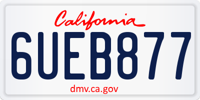 CA license plate 6UEB877