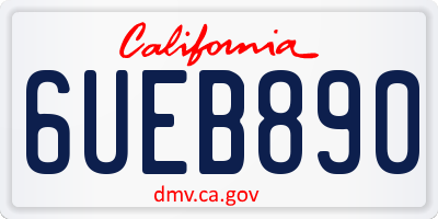 CA license plate 6UEB890