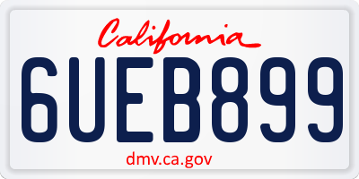 CA license plate 6UEB899