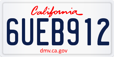 CA license plate 6UEB912