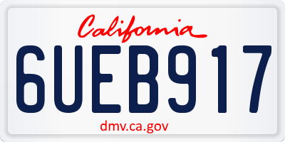 CA license plate 6UEB917