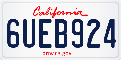 CA license plate 6UEB924