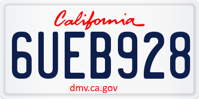 CA license plate 6UEB928