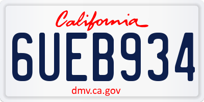CA license plate 6UEB934