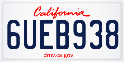 CA license plate 6UEB938