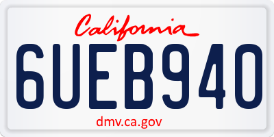 CA license plate 6UEB940