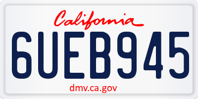 CA license plate 6UEB945