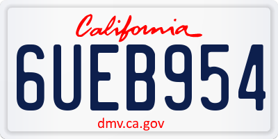 CA license plate 6UEB954