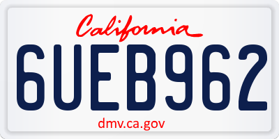 CA license plate 6UEB962