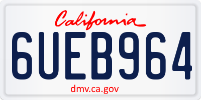 CA license plate 6UEB964