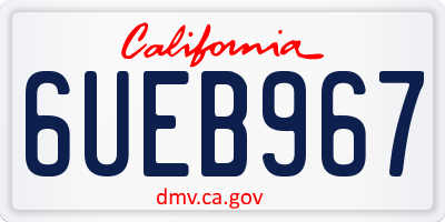 CA license plate 6UEB967