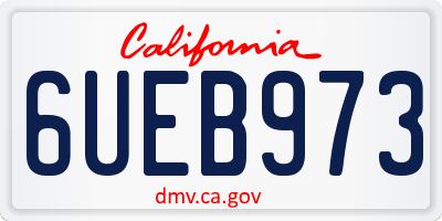 CA license plate 6UEB973