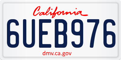 CA license plate 6UEB976