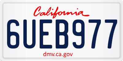 CA license plate 6UEB977