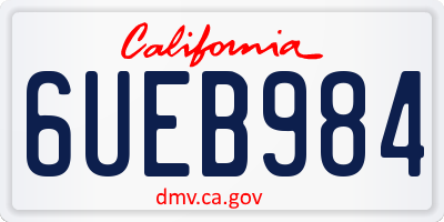 CA license plate 6UEB984