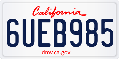 CA license plate 6UEB985