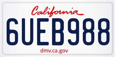 CA license plate 6UEB988