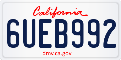 CA license plate 6UEB992