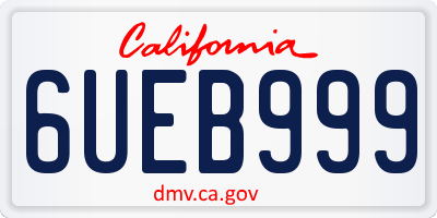 CA license plate 6UEB999