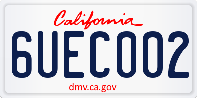 CA license plate 6UEC002