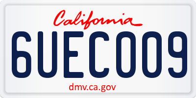CA license plate 6UEC009