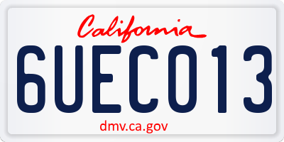 CA license plate 6UEC013