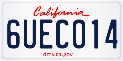 CA license plate 6UEC014