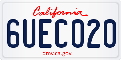 CA license plate 6UEC020