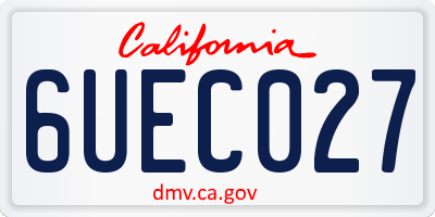 CA license plate 6UEC027