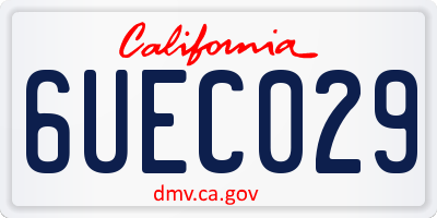 CA license plate 6UEC029