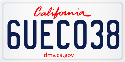 CA license plate 6UEC038